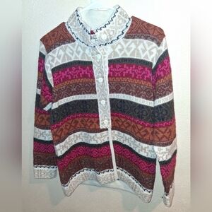 Inka Tradition Baby Alpaca Made In Peru Fair Isle Sweater M